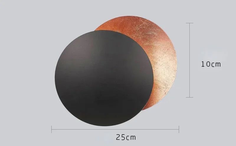Applique murale lune éclipse LED, deux disques, 20 ou 25 cm