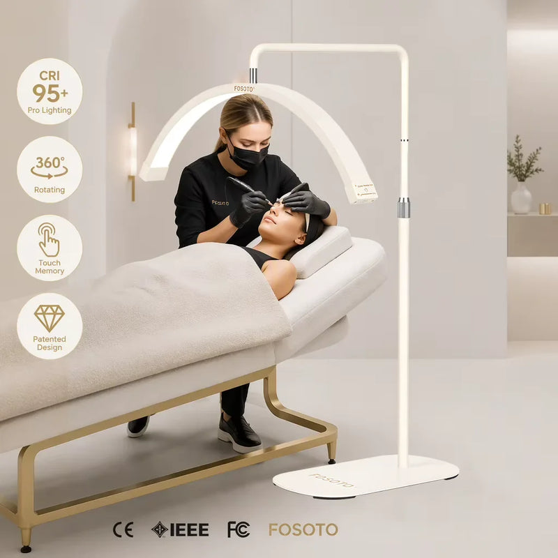 Lampe demi-lune LED sur pied – Beige, modèle B
