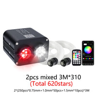 Kit ciel étoilé voiture fibre optique double tête 20 W, application Bluetooth