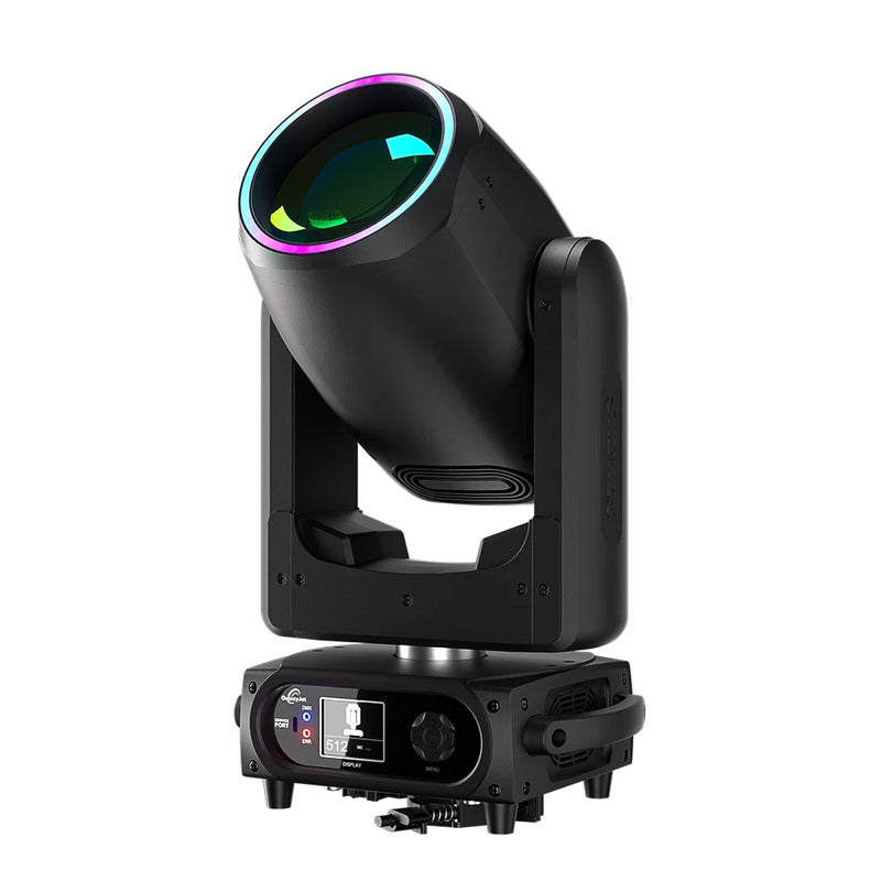 Lyre beam LED 300 W, version beam ou 3 en 1 avec zoom de 2,2° à 22°, DMX