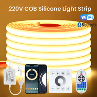 Ruban LED extérieur 220 V COB IP65 à variateur Wi-Fi ou Bluetooth
