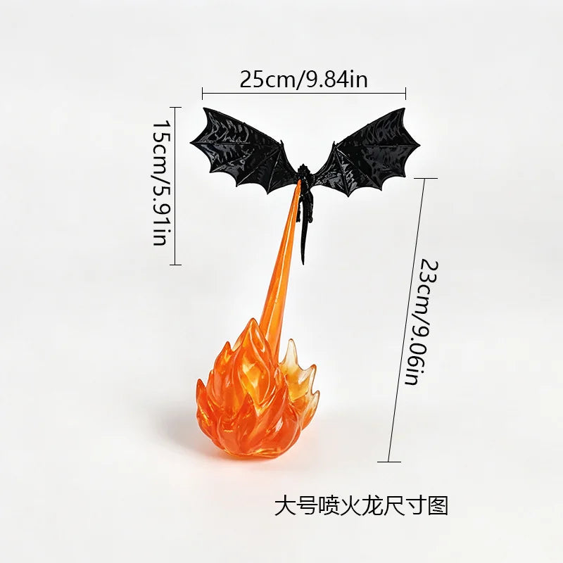 Dragon cracheur de feu – schéma du grand modèle avec dimensions