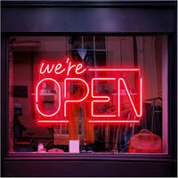 Panneau lumineux ouvert OPEN en néon LED, alimentation USB, 10 modèles