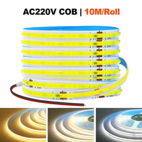 Bande LED COB 220 V à fil sans prise, 240 LED/m, 5 à 50 m