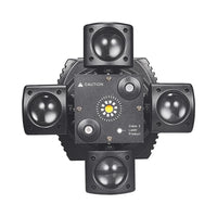 Mini lyre LED 4 bras RGBW, laser rouge et vert, DMX et télécommande