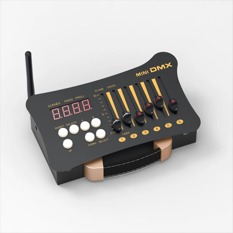 Contrôleur DMX sans fil 2,4 GHz, 6 faders, avec 1 à 5 récepteurs sur batterie rechargeable