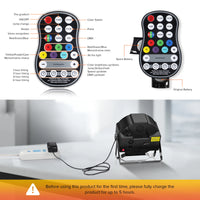 Projecteur PAR LED sur batterie, lot de 4, 36 LED RGB et télécommande