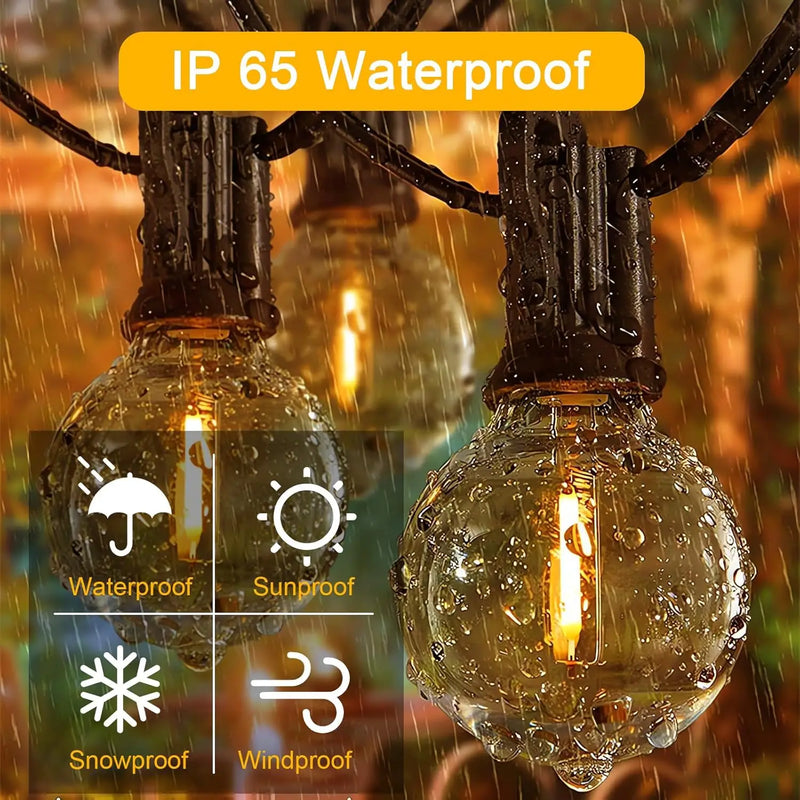 Guirlande guinguette G40 – ampoule LED sous la pluie, indice IP65