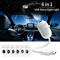 Projecteur ciel étoilé USB sur bras flexible, veilleuse, 1 à 24 films