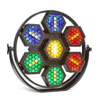 Projecteur vintage 350 W à 7 cellules hexagonales, COB dorées et LED RGB, 1 ou 2 pièces