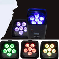 Lot de 4 uplights PAR LED sur batterie, 6 x 18 W RGBWA UV à poignées
