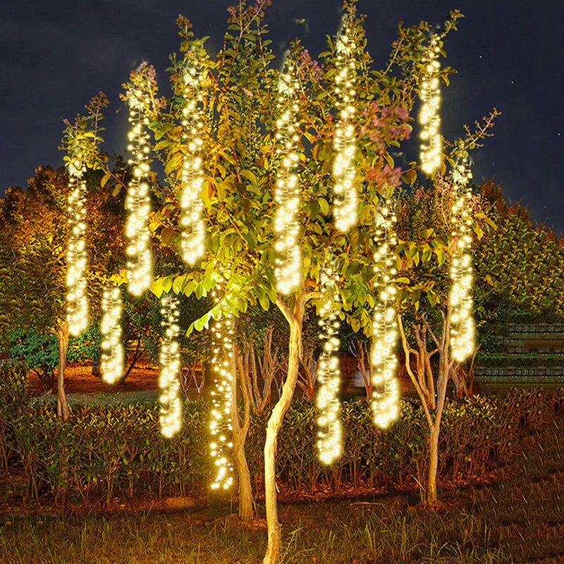 Guirlande lumineuse pluie de météores LED 220 V, 1 ou 3 brins de 1,5 m, 120 à 360 LED