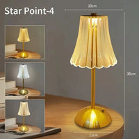 Lampe de table sans fil effet cristal, tactile, rechargeable, 30 cm