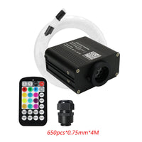 Kit plafond étoilé fibre optique RGBW 16 W, application Bluetooth et télécommande