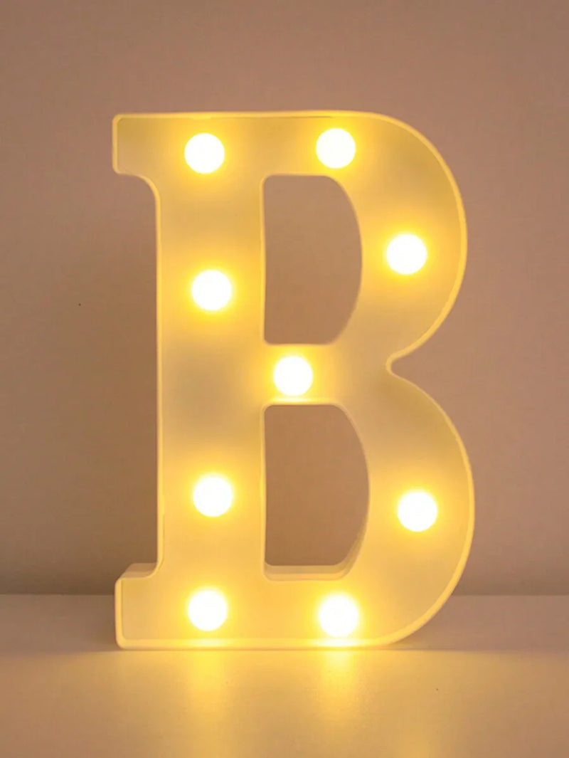Lettre lumineuse LED 22 cm à piles, A à Z et 0 à 9