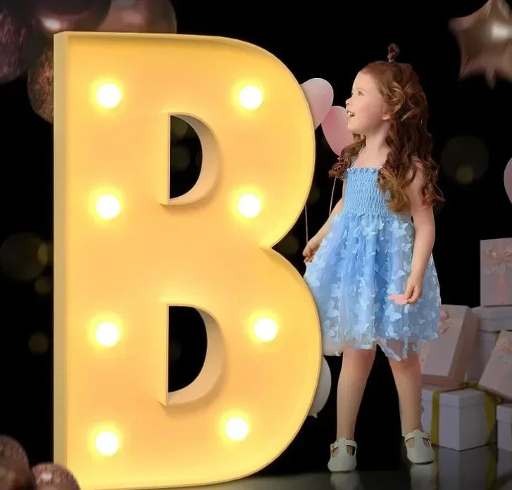 Lettre lumineuse géante à remplir de ballons, A à Z et &, 70, 100 ou 120 cm