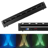Barre à tête mobile 8 faisceaux LED RGBW 12 W, 107 cm, DMX 10 ou 38 canaux