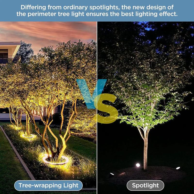 Éclairage arbre extérieur LED IP65, modules 12 W blanc chaud, 1, 4, 6 ou 7 pièces