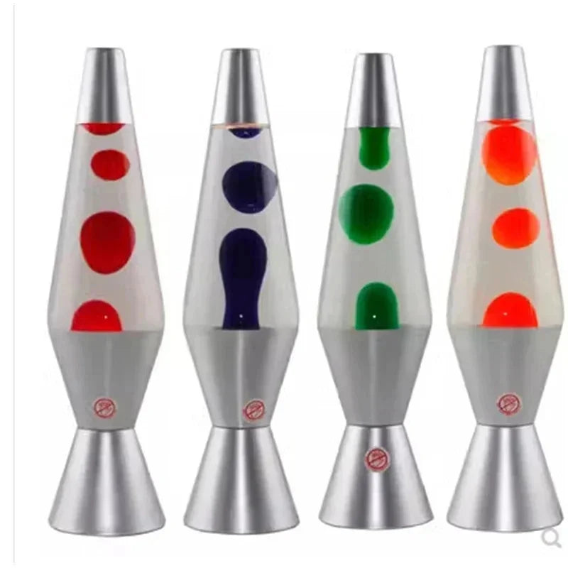 Lampe à lave cône 36 cm, base en alliage, 10 coloris