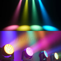 Lyre LED wash 19 x 15 W RGBW à anneau halo, zoom 8° à 60°, DMX