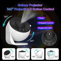 Projecteur galaxie veilleuse, 13 disques de film, minuterie, USB-C
