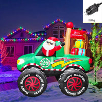 Décoration de Noël extérieure gonflable lumineuse : traîneau, train, tracteur ou camion