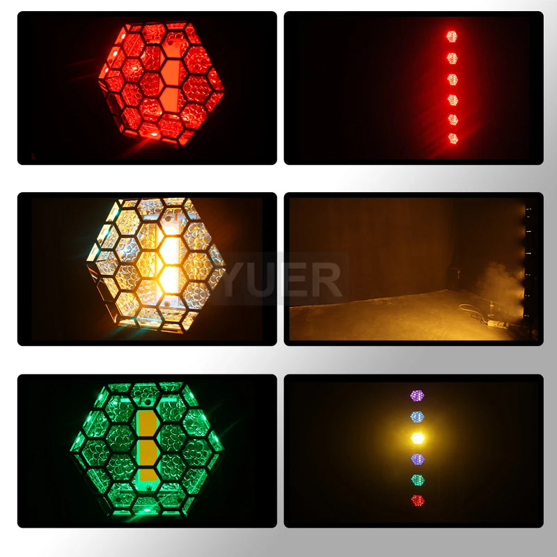 Projecteurs vintage en colonne – effets rouge, ambre et vert