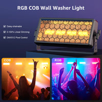 Projecteur vintage laveur de mur à 4 LED COB dorées et 36 LED RGB, DMX, à l'unité ou en lot