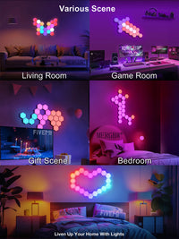 Lampes hexagonales modulaires RGB – vue 18