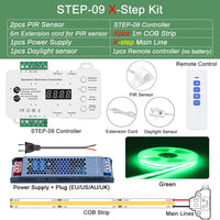 Bande LED escalier COB à détecteur de mouvement – kit en vert