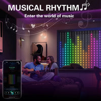 Rideau lumineux LED – effet d'égaliseur synchronisé à la musique