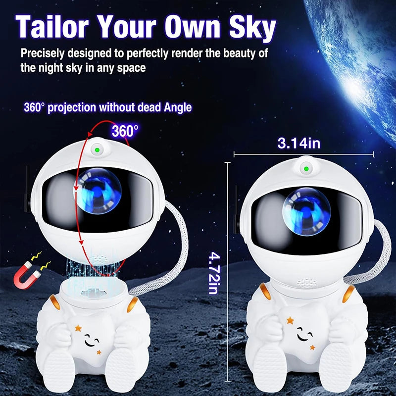 Lampe projecteur astronaute – tête magnétique à 360° et dimensions, 8 cm de large et 12 cm de haut