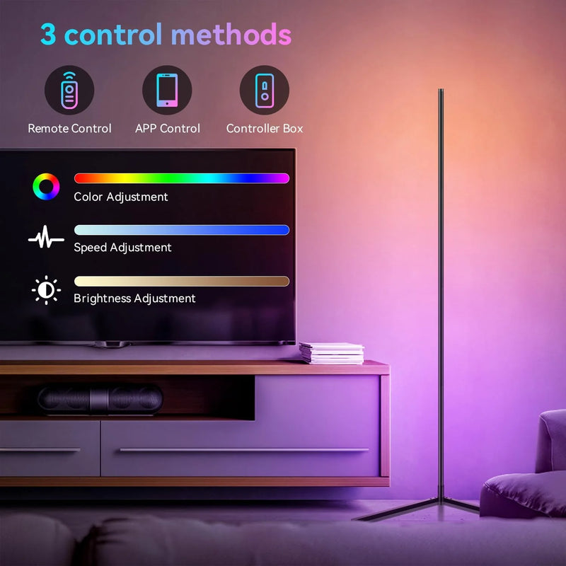 Lampadaire LED RGB USB avec télécommande et application, 40 ou 155 cm