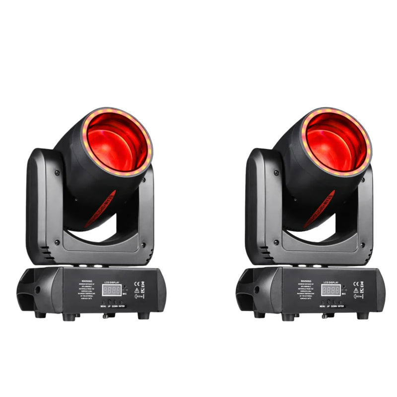 Lyre LED beam spot 3D et halo 150 W, lot de 2