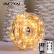 Guirlande lumineuse extérieur micro LED fil argenté, télécommande, 10 à 200 m