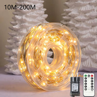 Guirlande lumineuse extérieur micro LED fil argenté, télécommande, 10 à 200 m