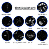 Projecteur galaxie 2 en 1 tactile – les 10 films avec leurs noms, dont élan, lune météorite et douze constellations