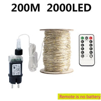Guirlande lumineuse extérieur micro LED fil argenté, télécommande, 10 à 200 m