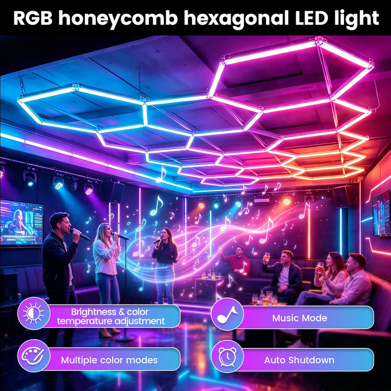 Barres LED hexagonales RGB – vue 5
