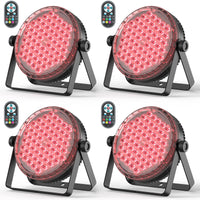 Lot de 4 projecteurs PAR LED plats 60 LED RGBW 120 W, télécommande et DMX
