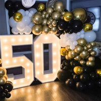 Chiffre lumineux géant 73 cm à ampoules LED, cadre blanc à monter