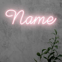 Néon prénom personnalisé avec cœur ou couronne – exemple en blanc