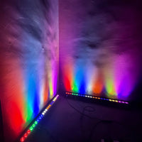 Lot de 2 barres LED de lavage 24 LED – murs d'un angle éclairés de dégradés bleu, violet, rouge et vert