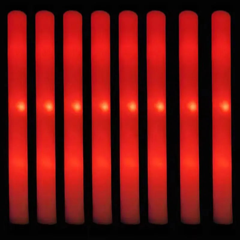 Bâtons lumineux LED en mousse, lot de 30, 3 modes, 9 coloris
