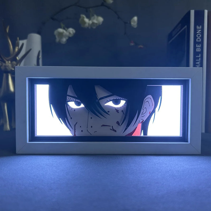 Cadre lumineux Attaque des Titans – Mikasa, cadre allumé en blanc