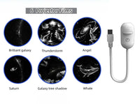 Projecteur d'étoiles USB à veilleuse chaude – lampe et 6 films