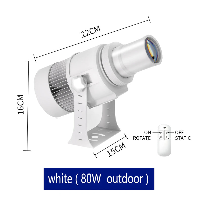 Projecteur gobo personnalisé IP67 rotatif, noir ou blanc, 35 à 100 W