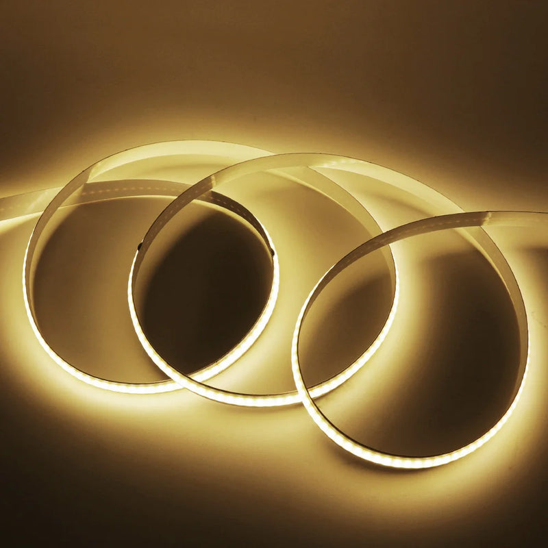 Ruban LED COB blanc – spirales de bande allumées en blanc neutre