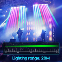 Lot de 2 barres LED à 10 faisceaux RGBW 25 W, rotation 230°, DMX, 98 cm