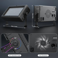 Projecteur mural LED RGB 288 LED, DMX 10 canaux, télécommande, 60 W